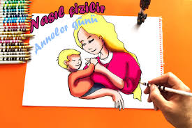 Anneler Gunu Resmi Cizimi Cok Kolay Cizim Anneler Gunu Resim