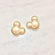 Disney Jewelry Vintage 8s Mickey Mouse Pearl Earrings Poshmark