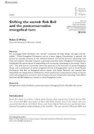 Rob bell is a controversial figure. Pdf Shifting The Sacred Rob Bell And The Postconservative Evangelical Turn