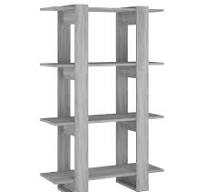 vidaXL Bibliothèque Séparateur de Pièce Etagère à Livres Meuble Armoire de  Rangement Cloison de Séparation Salon Sonoma Gris 80x30x123,5 cm : ...