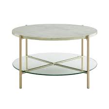 Rated 4.5 out of 5 stars. Walker Edison Modern Round Coffee Table Faux White Marble Glass Gold Bbf32srdctmgd Best Buy