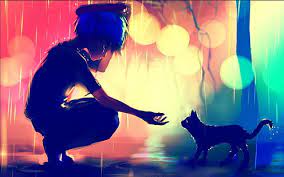 This anime boy sad picture was created using the blingee free online photo editor. Hd Wallpaper Anime Boy Cat Raining Scenic Sad Loneliness Wallpaper Flare
