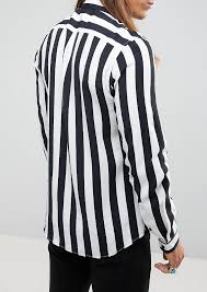 Black And White Striped Shirt Mens Long Sleeve Asos Regular Fit Shirt With Black And White Stripe From Asos Ad Men Fashion Shoppin Outfits With Striped Shirts Striped Shirt Outfit Fall Shirt Outfit Men