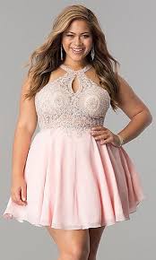 Short Plus Size Homecoming Dress With Beaded Lace In 2020 Plus Size Formal Dresses Full Figure Dress Plus Dresses