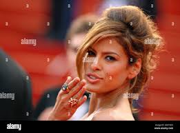 US actress, cast member Eva Mendes, wearing De Grisogono ring, upon arrival  at the Palais des Festivals in Cannes, southern France
