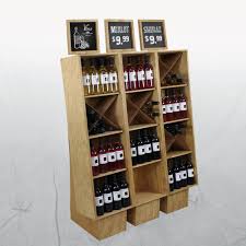 Binstand3 Wine Store Floor Display With Chalkboard Signs And Custom Wood Stain Liquor Store Beer Display Wine Store