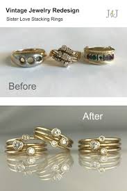 Before After My Client Inherited The 3 Vintage Rings From Her Grandparents They Were Sentim Gold Diamond Wedding Band Diamond Wedding Bands Vintage Jewelry