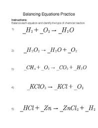(coefcients equal to one (1) do not need to be shown in your answers). Chemical Equations Practice Worksheets Teaching Resources Tpt