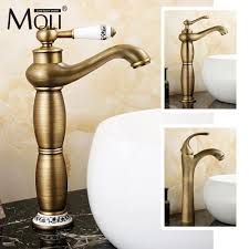 tall antique bronze basin sink mixer