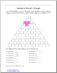 Patterns In Pascal S Triangle Free Download As Seen On Fourth Grade Friends Www Fourthgradefriends Co Math Patterns Free Math Worksheets Pascal S Triangle