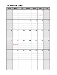 Printable january 2021 calendar (vertical) prepare for the new year, the start of the fiscal year and winter fun with this printable january calendar for 2021, oriented vertically. Printable 2021 Monthly Calendar Templates Calendarlabs