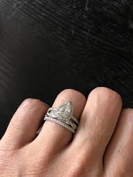 Engagement And Wedding Rings Stackable Rings Wedding Girly Rings Pear Engagement Ring