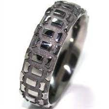 Motorcycle Tread Titanium Ring Bike Rings Dirt Bike Wedding Mens Wedding Rings Titanium