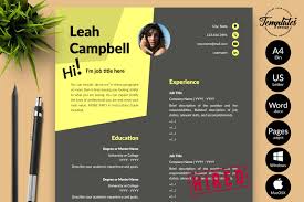 leah campbell cv design template in