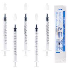 50Pcs 1ml Plastic Syringes With Caps No Needle Colostrum ...