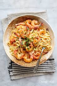 Shrimp and zucchini with bowtie pasta. Garlic Butter Shrimp Pasta Craving Tasty