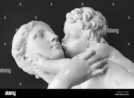 Edward Hodges Baily marble statue of Mother and Child. In the Victoria &  Albert Museum, London Stock Photo