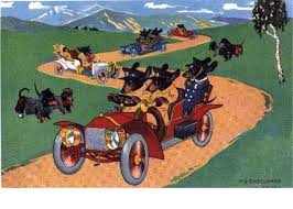 Old Time Dachshund Dogs Drive Like Keystone Kops Race Dachshunds Motoring Magnet 10 00 Via Etsy Teckels