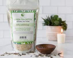 As the salt and oils interact with the warm water, you will get to enjoy the lovely aroma of essential oils as they soothe the body and enliven the senses—making your soak in the tub even more rejuvenating. Green Tea Detox Infusion Bath Sea Salt Mix Rejuvenating Antioxidan Harmony N More Co