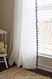 1 Piece Kaison White Curtain With Black Pom Poms Trim Home Furniture Home Decor On Carousell