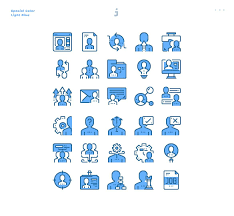 Download 30 Human Resource Icons Light Blue By Justicon On Envato Elements Resources Icon Light Blue Icon