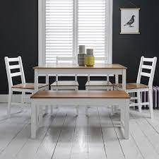 Decor wooden dining chairs kitchen dining dinning room dining room decor scandinavian dining room interior home decor dining room inspiration. Annika Dining Table W 4 Chairs Bench In White Natural Pine Noa Nani