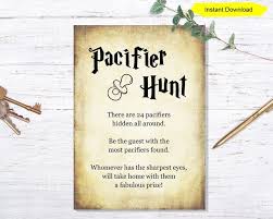 Pacifier Hunt Game Instant Download Baby Shower Hide And Etsy In 2020 Harry Potter Baby Shower Games Halloween Baby Shower Baby Shower