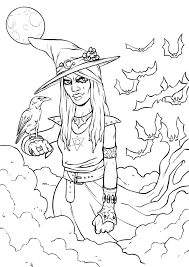 C'est parfait pour se relaxer en famille avec les adultes et. Sorciere Et Son Corbeau Coloriage Halloween Coloriages Pour Enfants