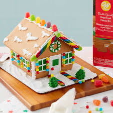 Gingerbread house kits, sydney, australia. Full Of Cheer Prebuilt Gingerbread House Decorating Kit Wilton