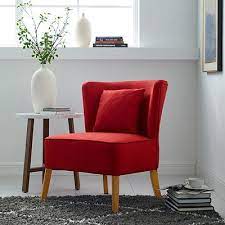 Red Modern Curved Back Upholstered Accent Chair Red Accent Chair Accent Chairs Comfortable Accent Chairs