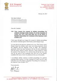 Sc gives time to 'reconsider statement'. Ag Denies Consent To Initiating Contempt Proceedings Against Former Cji Gogoi For His Statement Critical Of The Judiciary Theleaflet