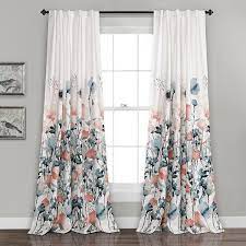 Maybe you would like to learn more about one of these? Amazon Com Lush Decor Zuri Flora Curtains Room Darkening Window Panel Set For Living Dining Bedroom Pair 84 X 52 Blue And Coral 2 Count Home Kitchen