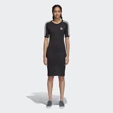Adidas 3 Stripes Dress Black Adidas Us Striped Tee Shirt Dress Tee Shirt Dress Adidas Dress