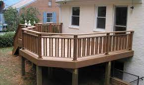 45 unique wood railing ideas for your house style wood deck railing wooden terrace deck railing design