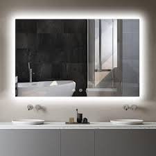 Combined with the standard off the shelf vanity top! Amazon Com Iowvoe 48 X 30 Inch Led Bathroom Mirror Anti Fog Backlight Vanity Large Mirror Dimmable Makeup Mirror Modern Lighted Mirrors Cri 90 6400k For Wall Birthday Housewarming Wedding Gift Kitchen Dining