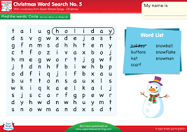 This christmas word search goes in a circle, a perfect challenge for those little puzzlers. Christmas Word Search 5 Super Simple