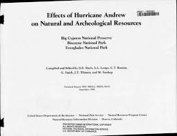 Effects of Hurricane Andrew ffilihni on Natural and Archeological Resources