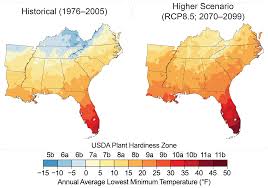 A hardiness zone is a geographic area defined to encompass a certain range of climatic conditions relevant to plant growth and survival. Southeast Fourth National Climate Assessment