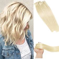 Vario Clip In Hair Extensions 20inch 7pcs 70g Set 60 Pla Clip In Hair Extensions Human Hair Clip Ins Platinum Blonde Hair