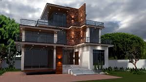 Custom made wadah home villa/20ft rumah kontainer flatpack rumah dijual. Modern Villa Concept 002 3d Warehouse