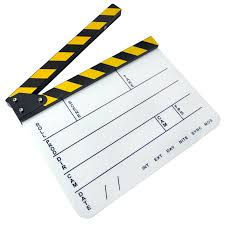 Dry Erase Acrylic Director Film Clapboard Movie TV Cut Action Scene Clapper  Board Slate With Marker Pen Color Stick White