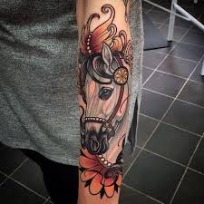 Charming multicolor circus horse tattoo design by jeanne saar. 150 Meaningful Horse Tattoos An Ultimate Guide August 2021