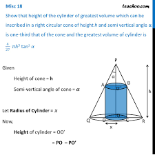 A roll of toilet paper, because why not? Misc 18 Show That Height Of Cylinder Of Greatest Volume