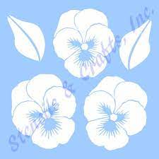 Pansy Flower Stencil Pansies Flowers Leaf Leaves Stencils Background Pattern Template Templates Craft Scrapbook New 6 X Flower Stencil Pansies Flowers Pansies
