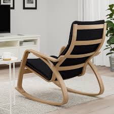 It looks similar to a regular poäng chair but the wood is thicker and sturdier. Poang Knisa Black Rocking Chair Get It Here Ikea