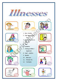 Test english class a2+ unit 6 grade/level: Illnesses Pictionary Esl Worksheet By Viccxx