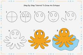 8 Step By Step Tutorial For Drawing An Octopus For Kids
