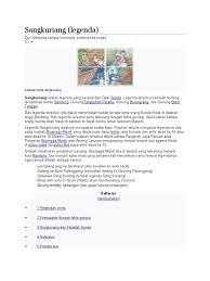 Di zaman purba, di jawa barat tinggal seorang putri bernama dayang sumbi. Sangkuriang Legenda