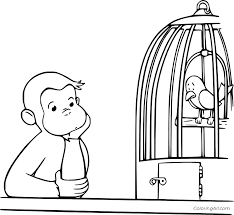 Simply do online coloring for bird flying from bird cage coloring pages directly from your gadget, support for ipad, android tab or using our web feature. Curious George And The Bird In The Cage Coloring Page Coloringall
