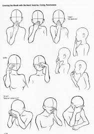 Covering The Mouth With The Hand Surprise Crying Pensiveness Text Hand Positions Face How To Draw Manga Anime Sketches Drawing Base Drawing People